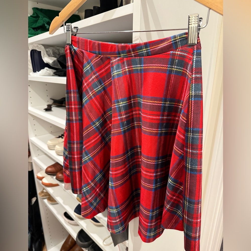 FUN PLAID SEXY FLARED MINI SKIRT